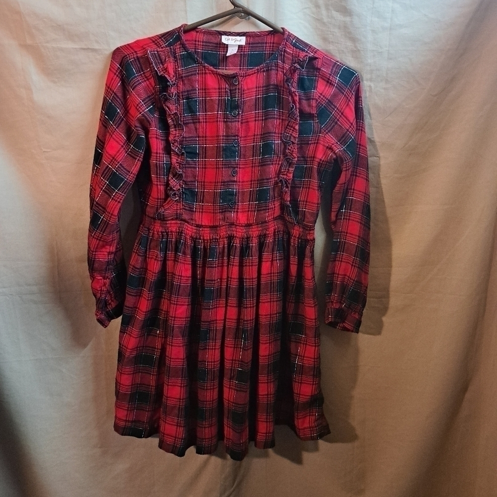 Girls Cat and Jack Plaid dress size large